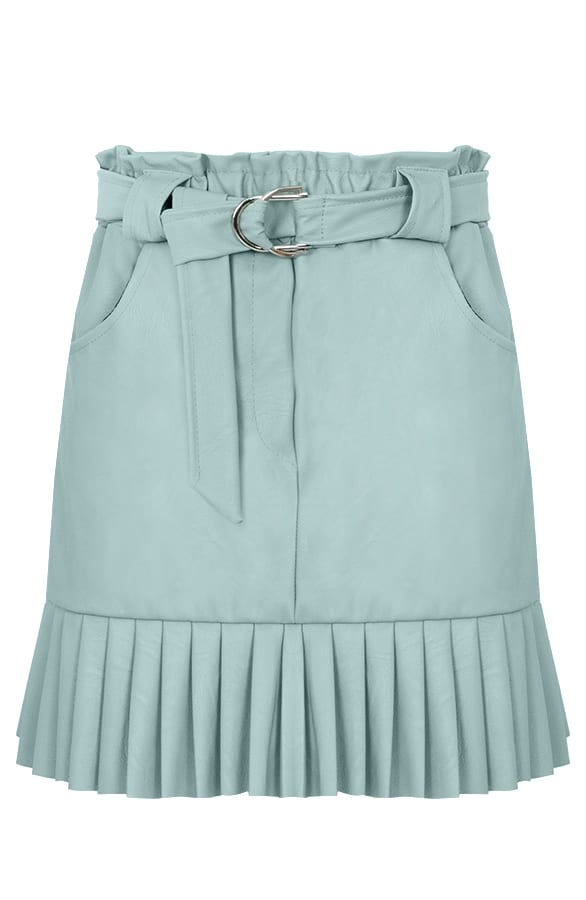 Leren Rok Plisse Mint – shoparchief, foto 1