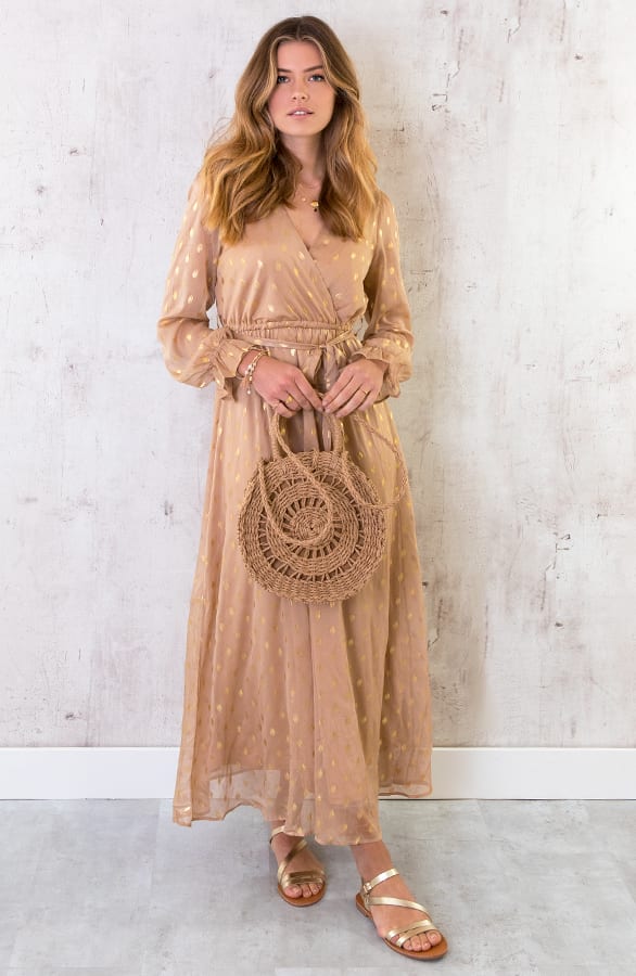Maxi Jurk Deluxe Camel – shoparchief, foto 6