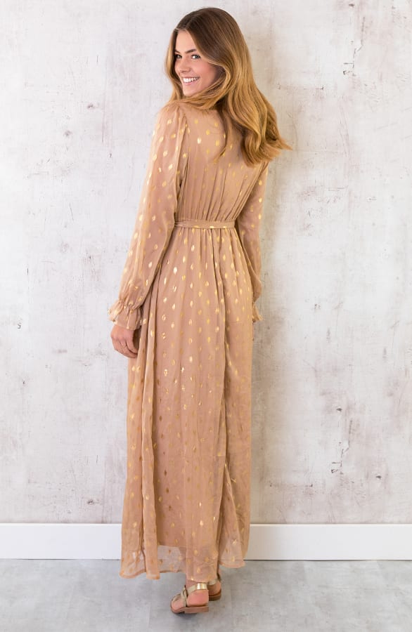 Maxi Jurk Deluxe Camel – shoparchief, foto 5