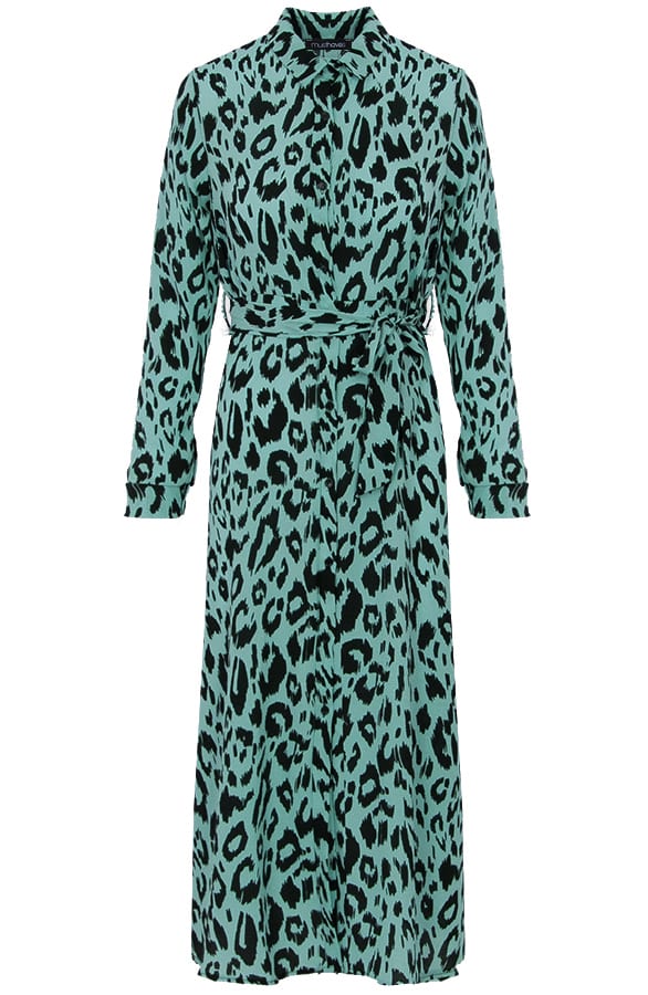 Maxi Jurk Panterprint Groen – shoparchief, foto 1