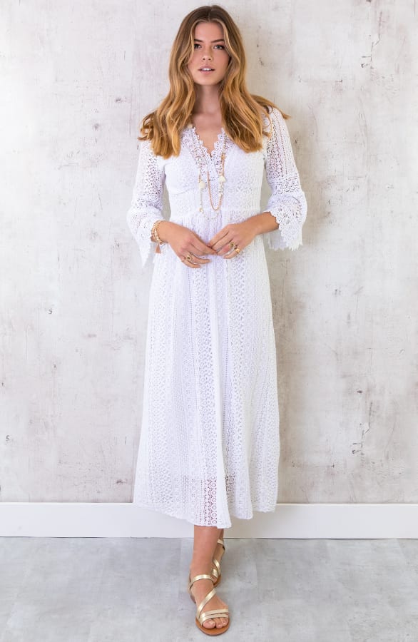 Maxi Kanten Jurk Wit – shoparchief, foto 2