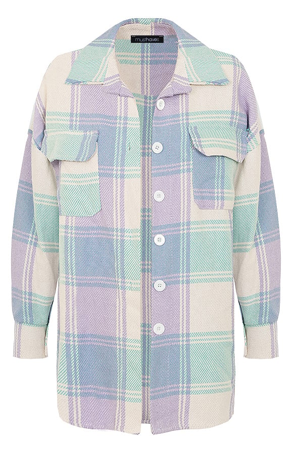 Oversized Blouse Geblokt Lila – shoparchief, foto 1