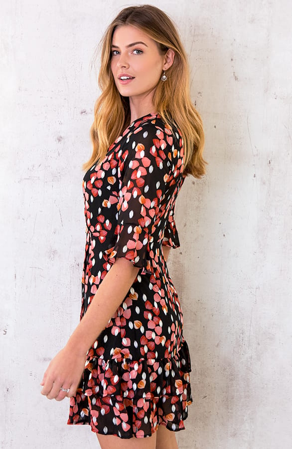 Overslag Ruches Jurk Dames – shoparchief, foto 3