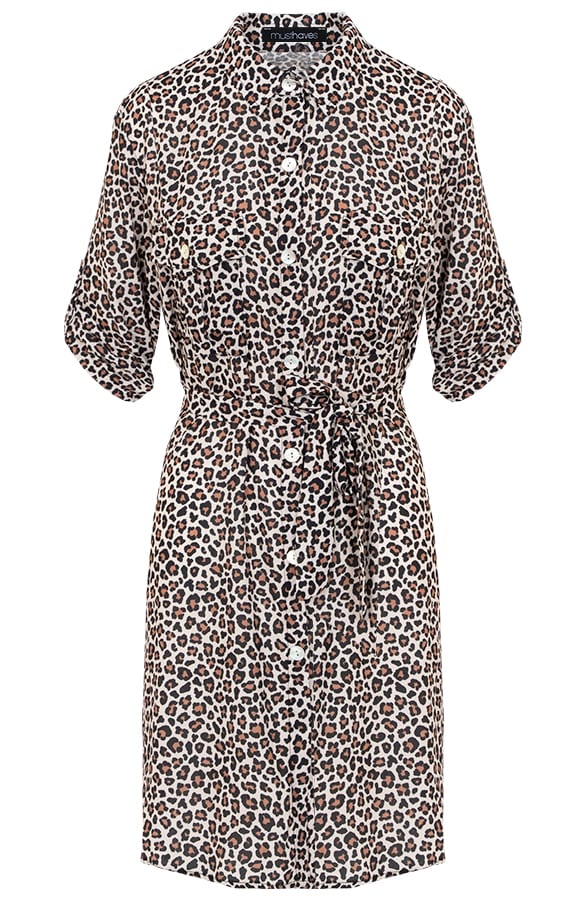 Panter Knopen Jurk Creme – shoparchief, foto 1