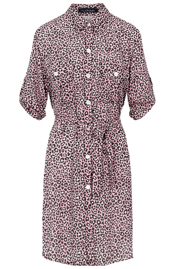 Panter Knopen Jurk Roze – shoparchief, foto 1