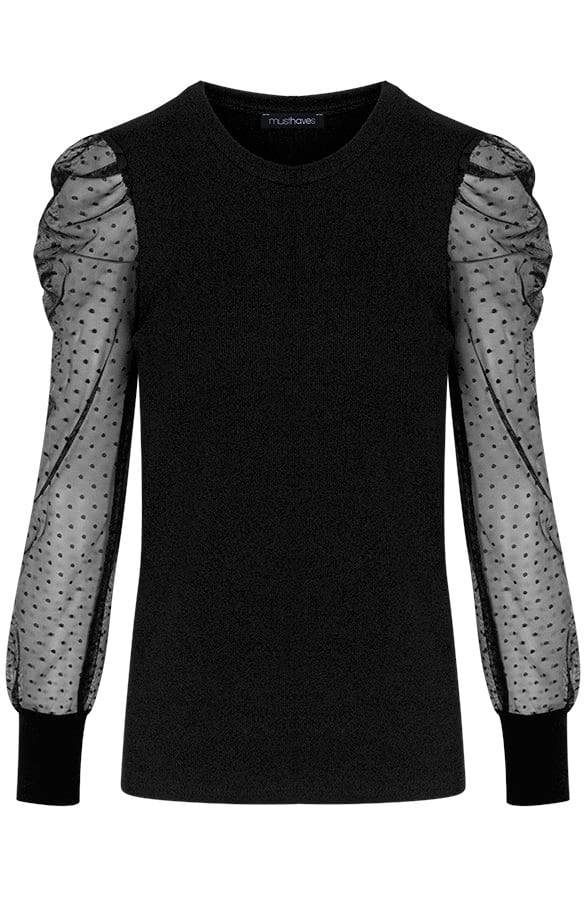 Polkadot Trui Deluxe Zwart – shoparchief, foto 1