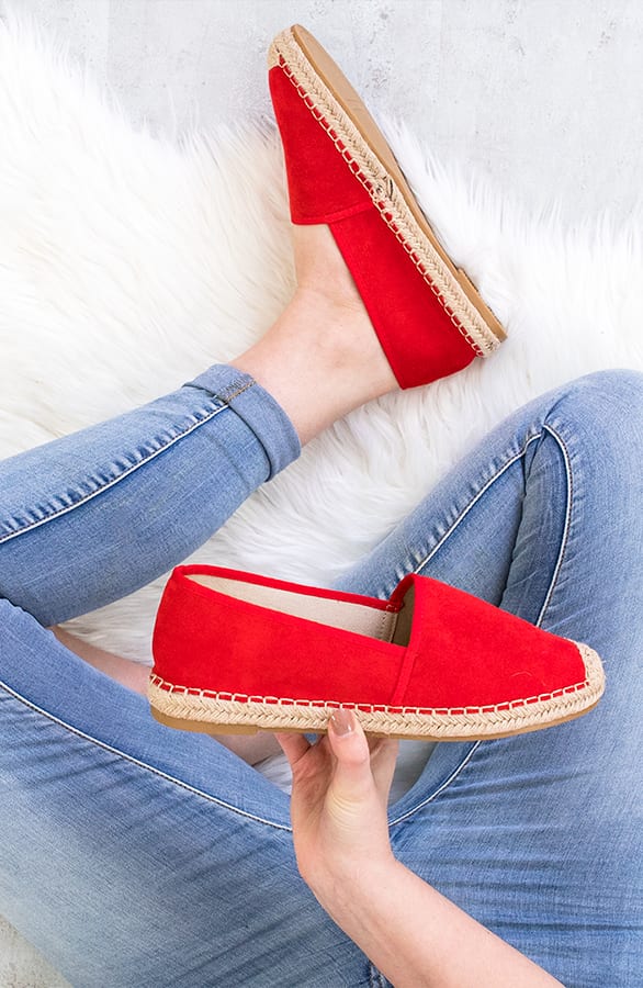 Suede Espadrilles Rood – shoparchief, foto 1