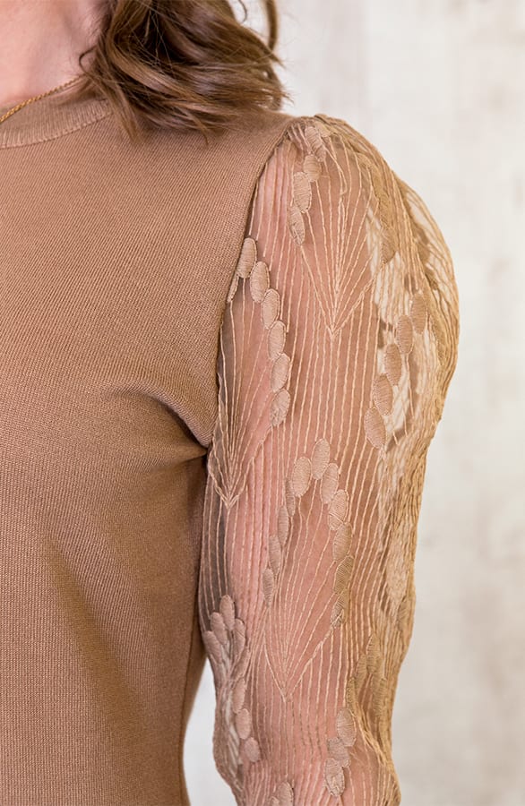 Tule Pofmouwen Jurk Taupe – shoparchief, foto 4