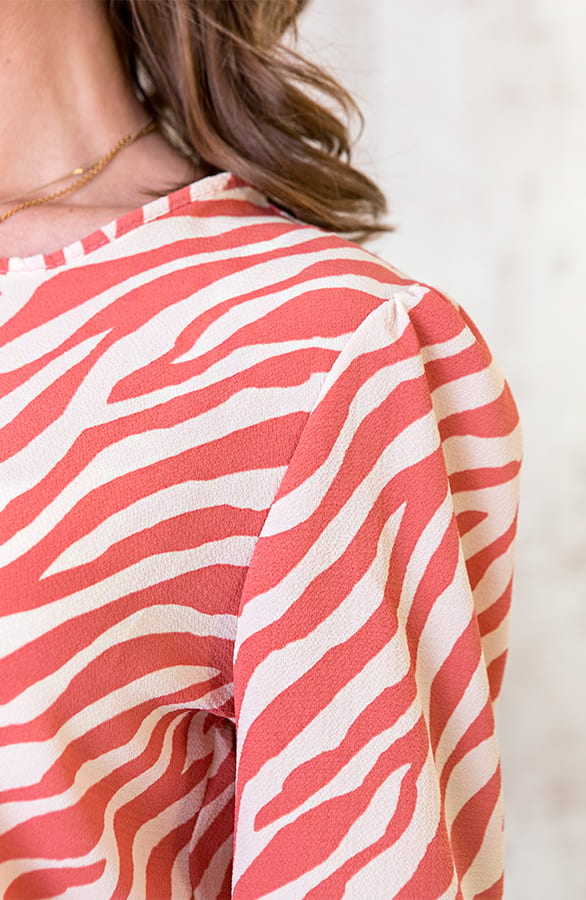 Zebra Blouse Koraal – shoparchief, foto 7