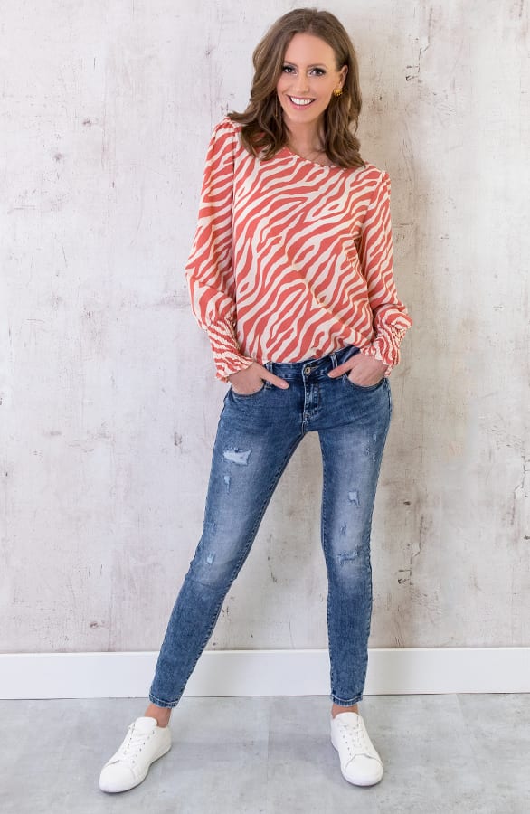 Zebra Blouse Koraal – shoparchief, foto 6