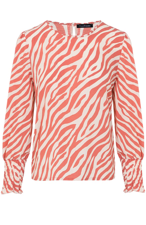 Zebra Blouse Koraal – shoparchief, foto 1
