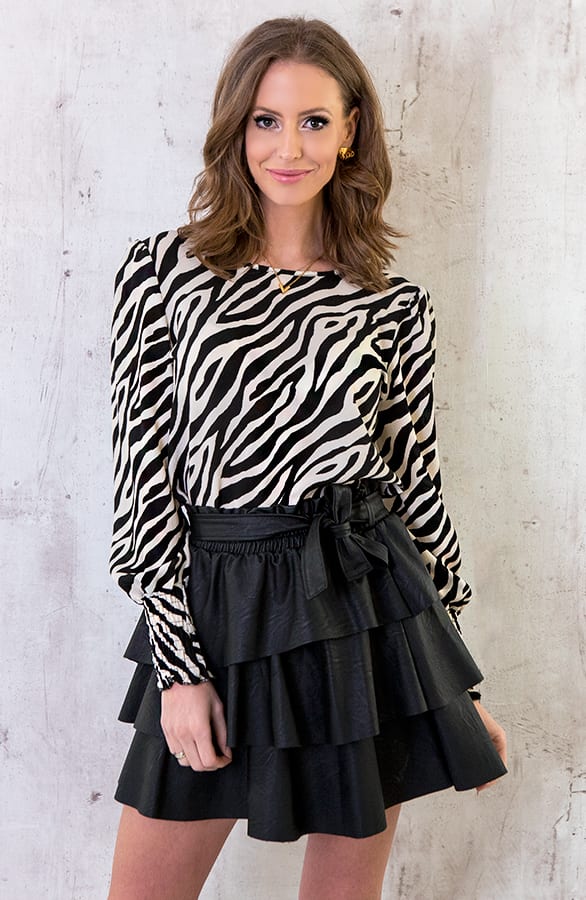 Zebra Blouse Zwart Wit – shoparchief, foto 2