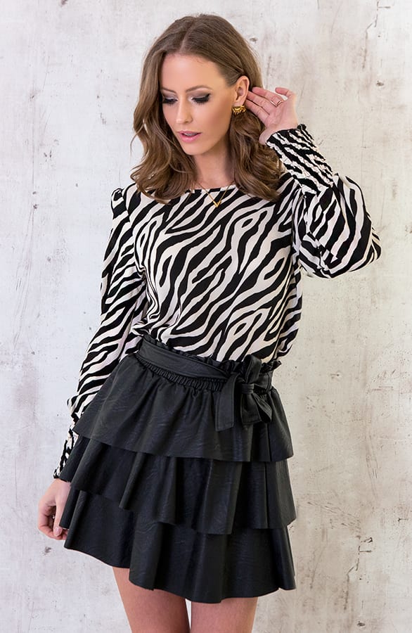 Zebra Blouse Zwart Wit – shoparchief, foto 6