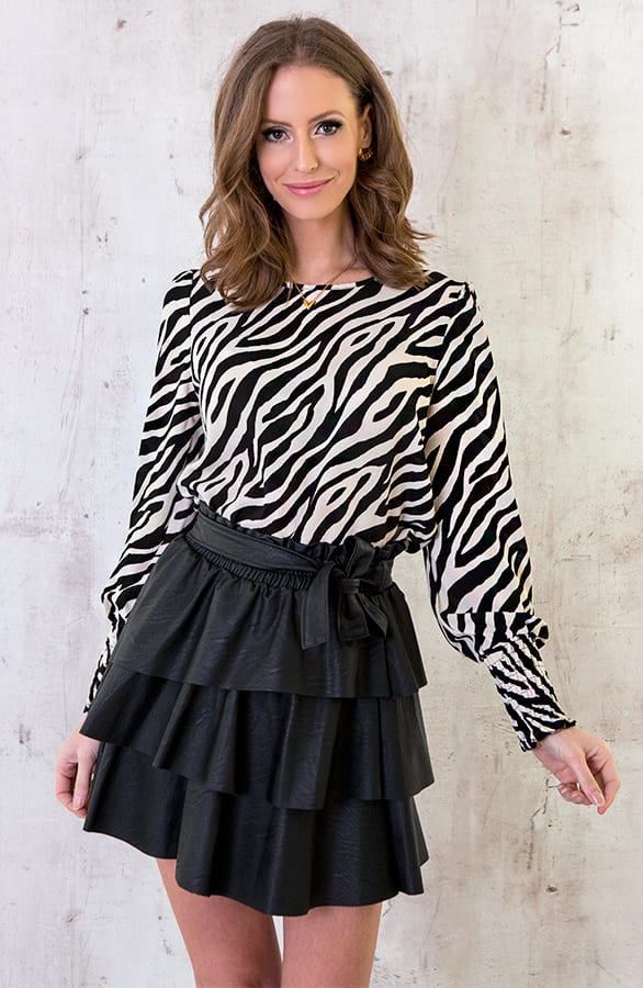 Zebra Blouse Zwart Wit – shoparchief, foto 7