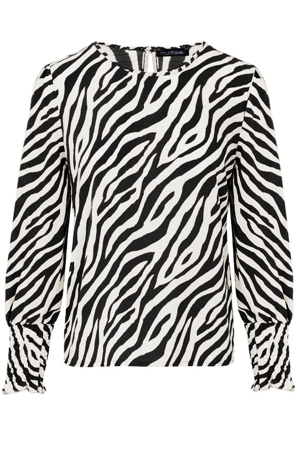 Zebra Blouse Zwart Wit – shoparchief, foto 1