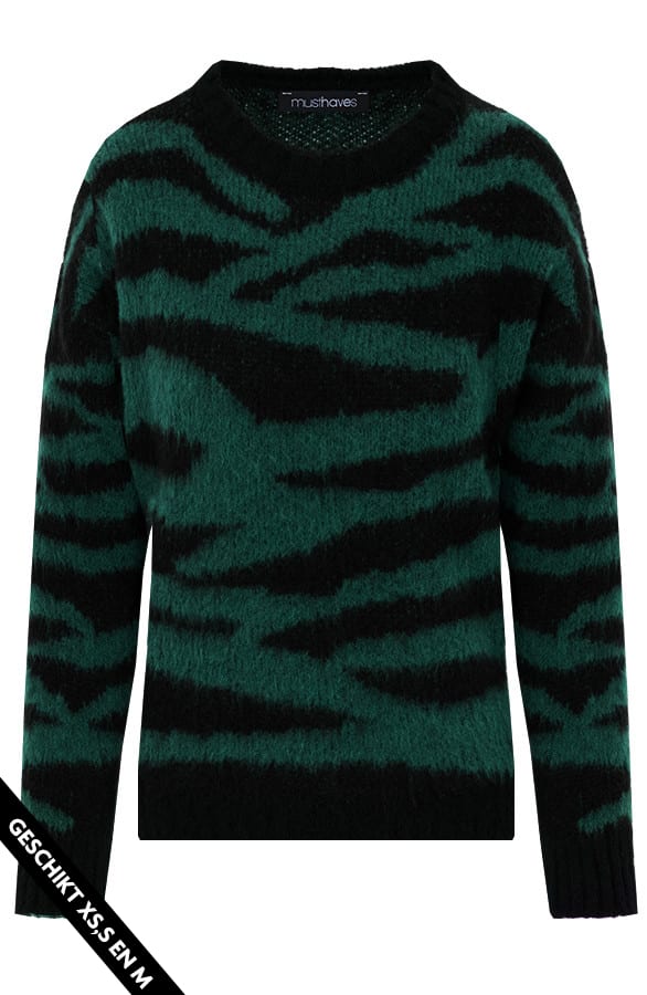 Zebra Trui Dames Groen – shoparchief, foto 1