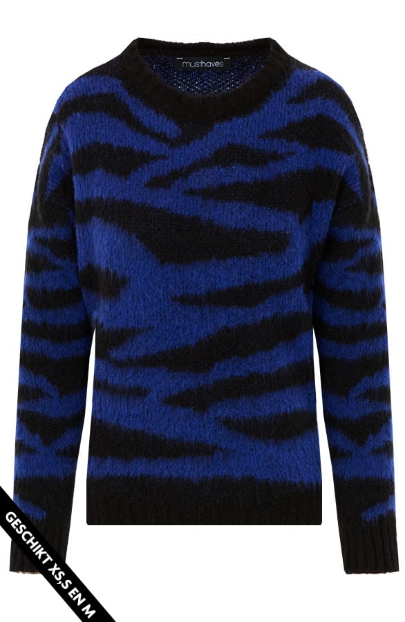 Zebra Trui Dames Kobalt – shoparchief, foto 1
