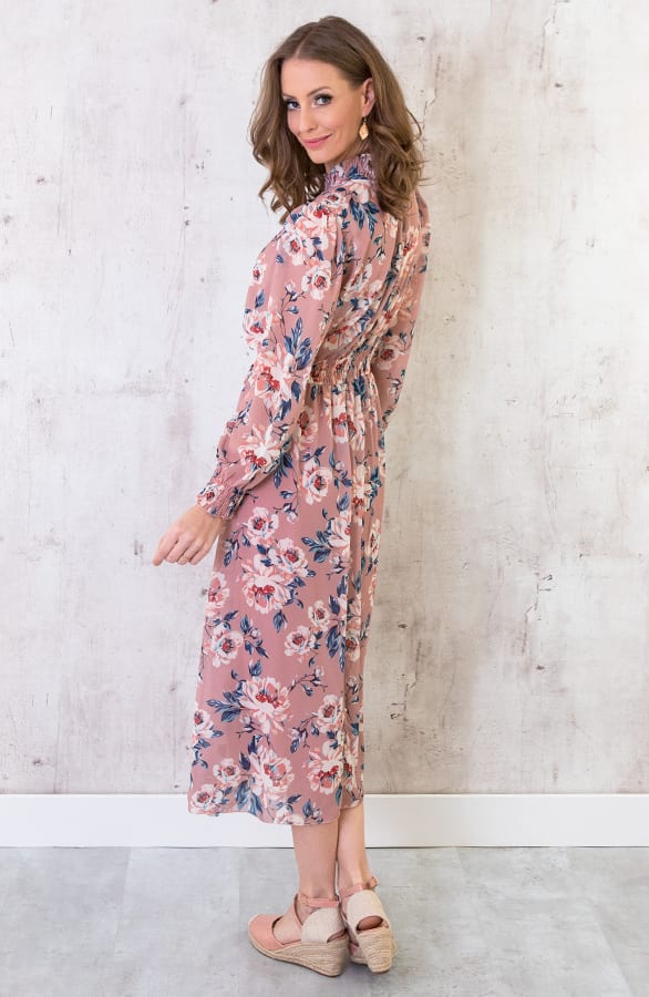 Bloemen Coljurk Lang Dames Roze – shoparchief, foto 3