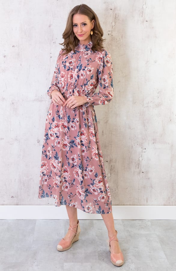 Bloemen Coljurk Lang Dames Roze – shoparchief, foto 2