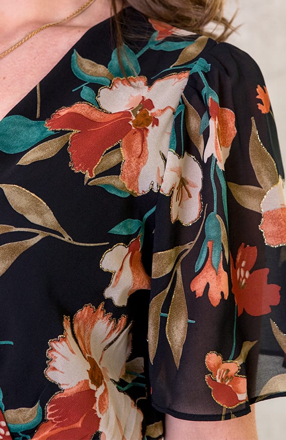 Bloemen Jurk Dames Zwart – shoparchief, foto 5