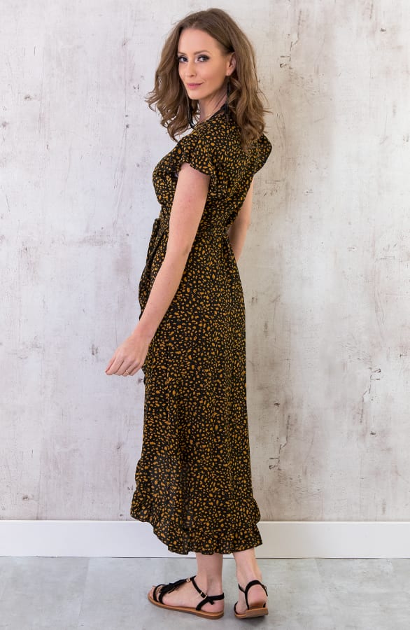 Cheetah Jurk Midi Oker – shoparchief, foto 4