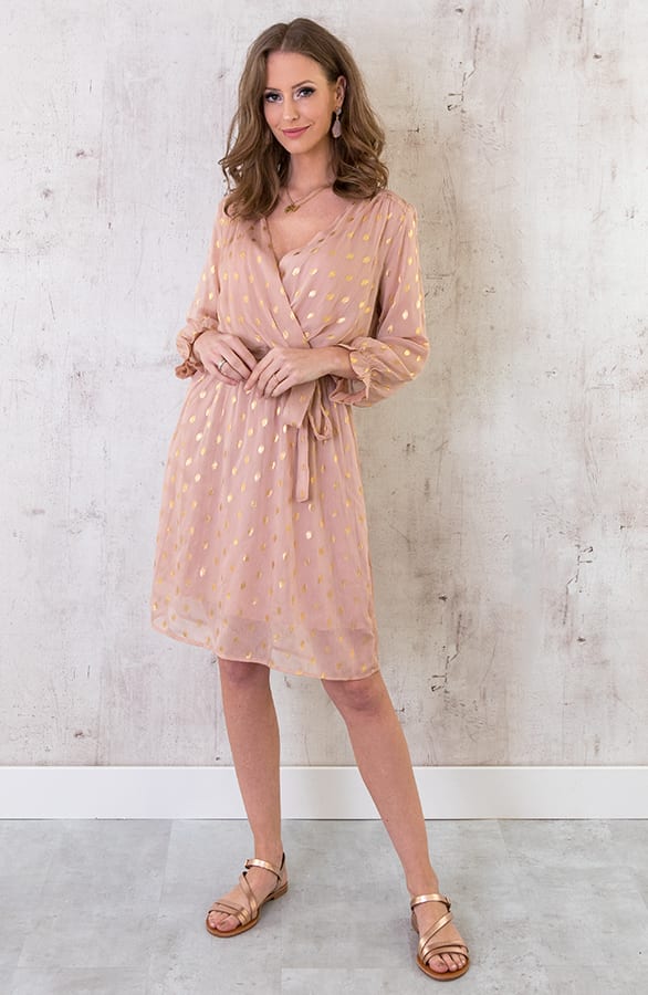 Golden Leaves Jurk Roze – shoparchief, foto 4