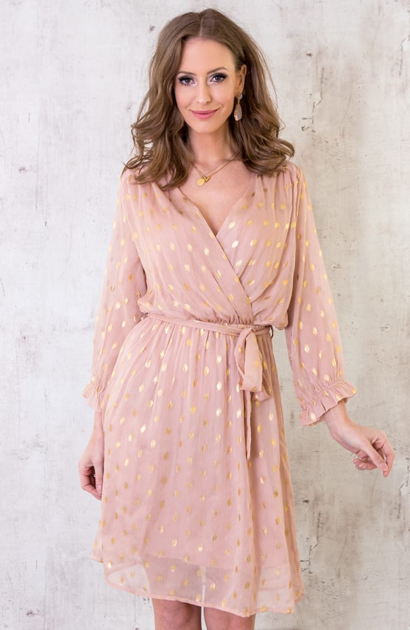 Golden Leaves Jurk Roze – shoparchief, foto 5
