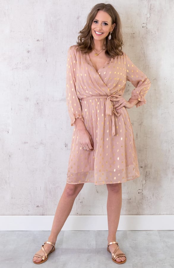 Golden Leaves Jurk Roze – shoparchief, foto 3
