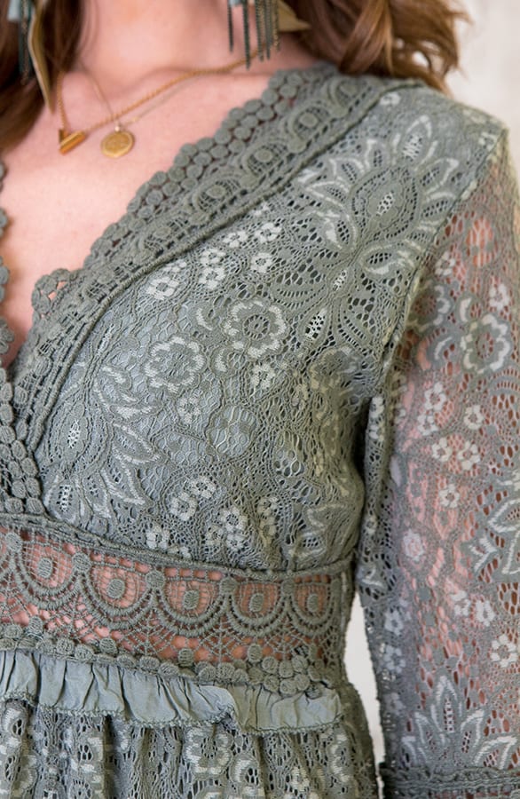 Jurk Kant Dames Legergroen – shoparchief, foto 5