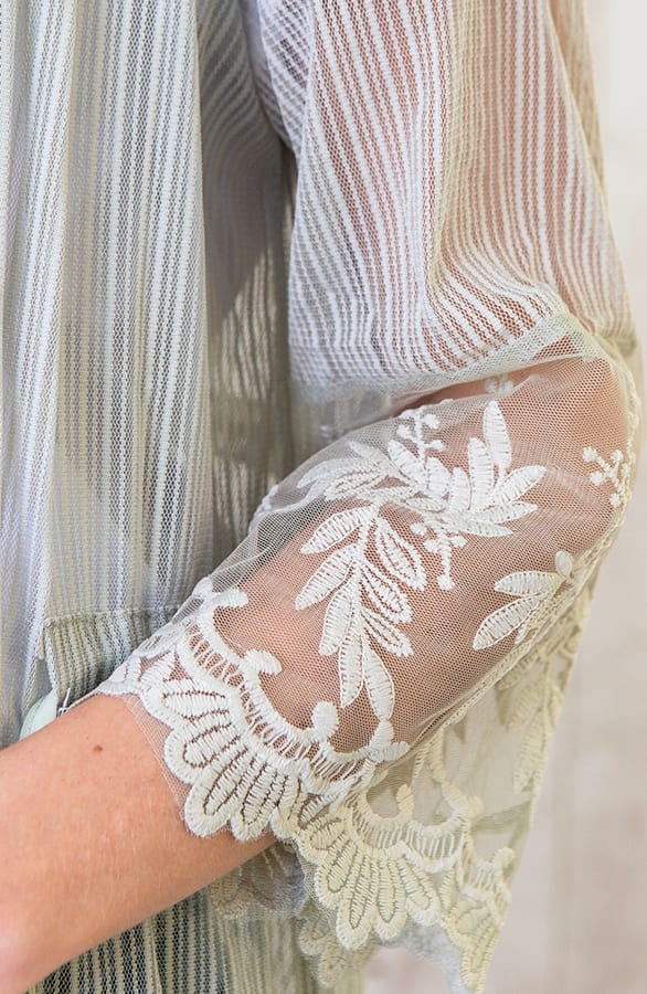 Kanten Bloemen Vest Mint – shoparchief, foto 3