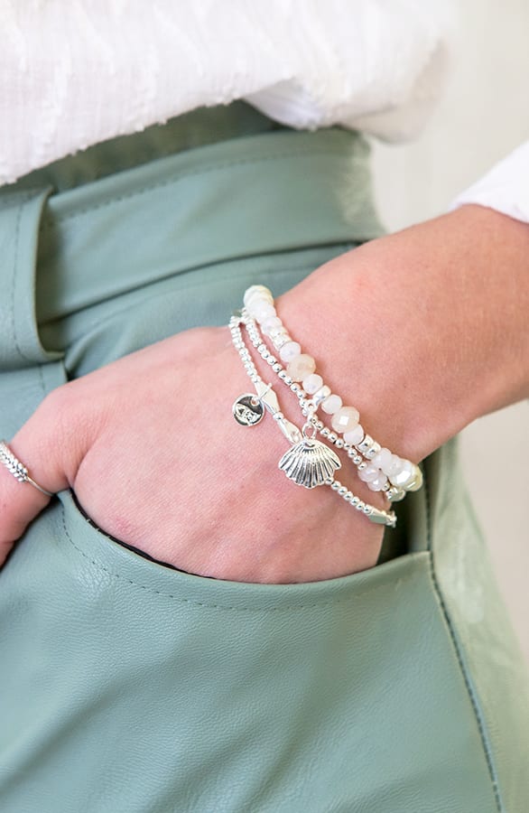 Kralen Armband Schelp Creme – shoparchief, foto 1