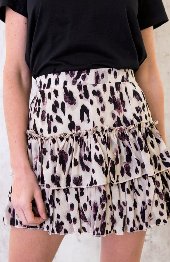 Laagjes Rok Panterprint Creme – shoparchief, foto 1