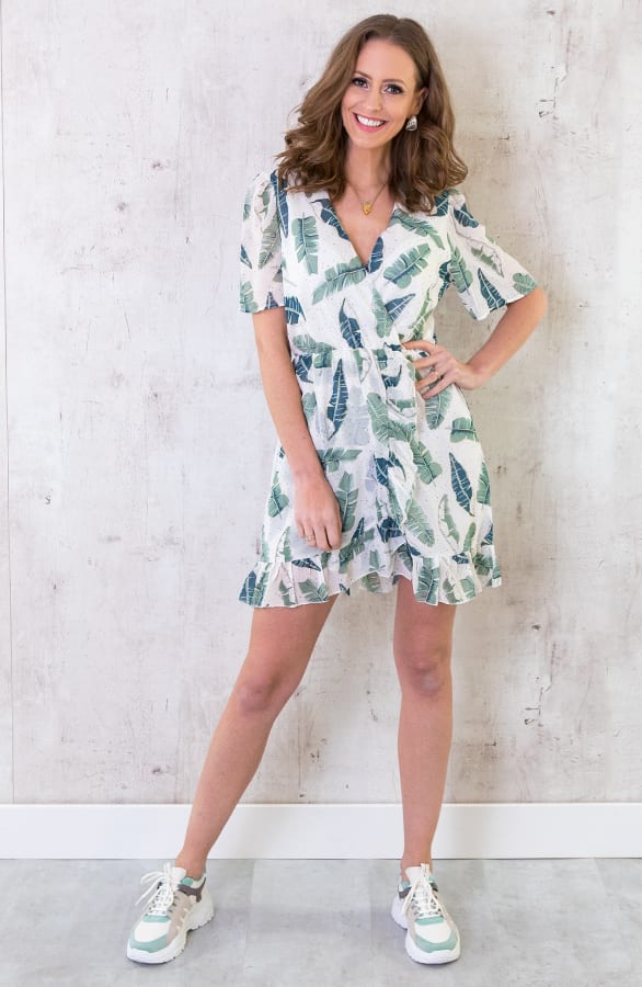 Leaves Jurk Dames Wit – shoparchief, foto 5