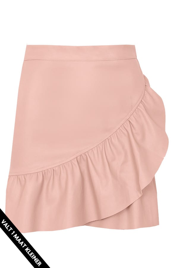 Leren Ruffle Rok Roze – shoparchief, foto 1