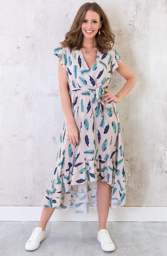 MIdi Veren Jurk Beige – shoparchief, foto 1