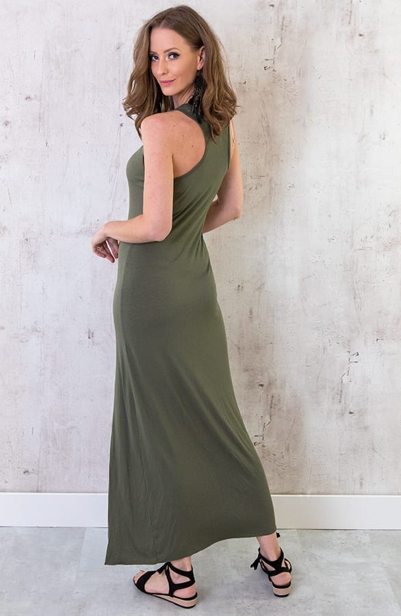 Maxi Jurk Met Split Groen – shoparchief, foto 2