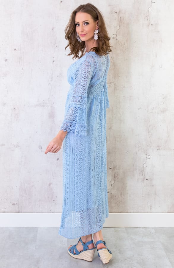 Maxi Kanten Jurk Babyblauw – shoparchief, foto 5
