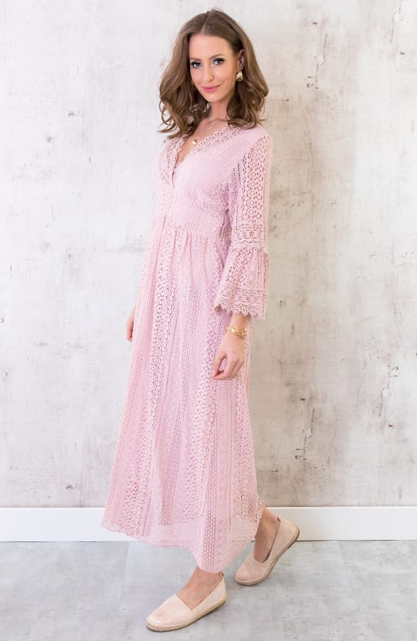 Maxi Kanten Jurk Roze – shoparchief, foto 4