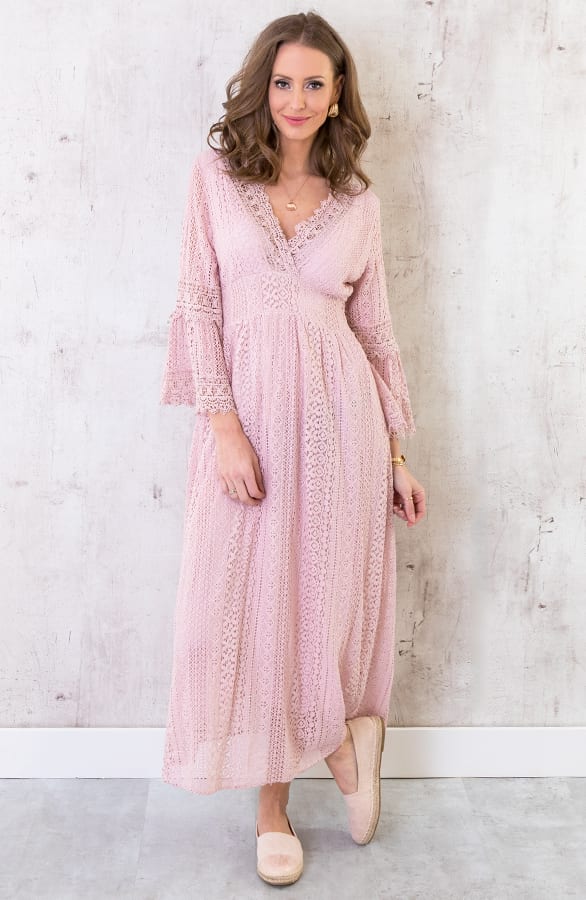 Maxi Kanten Jurk Roze – shoparchief, foto 6