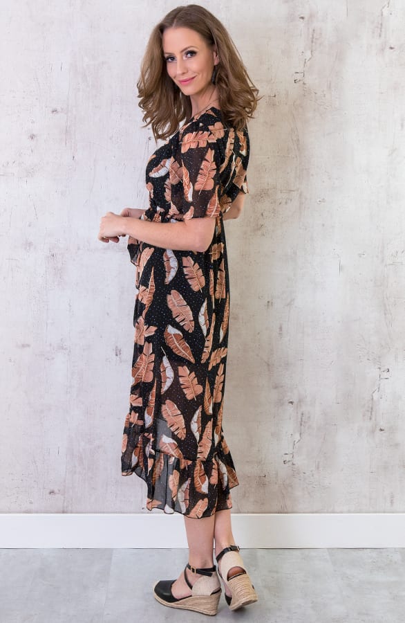 Midi Leaves Jurk – shoparchief, foto 4