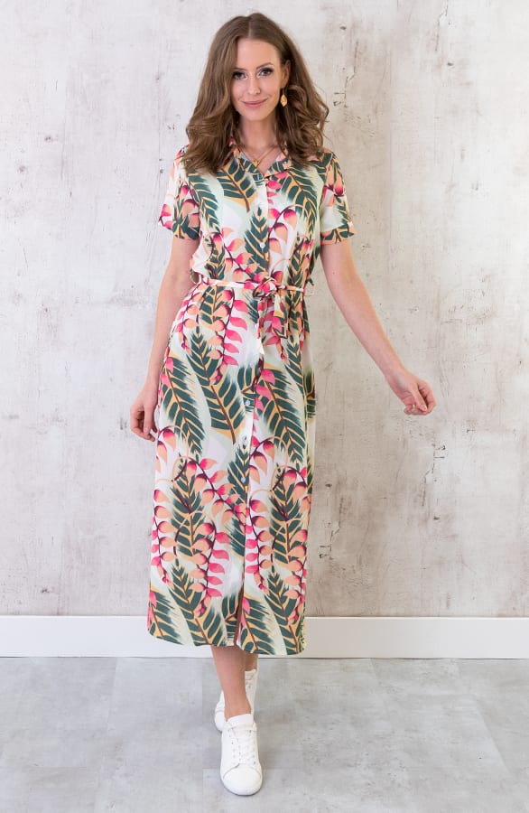 Midi Leaves Jurk Dames – shoparchief, foto 1