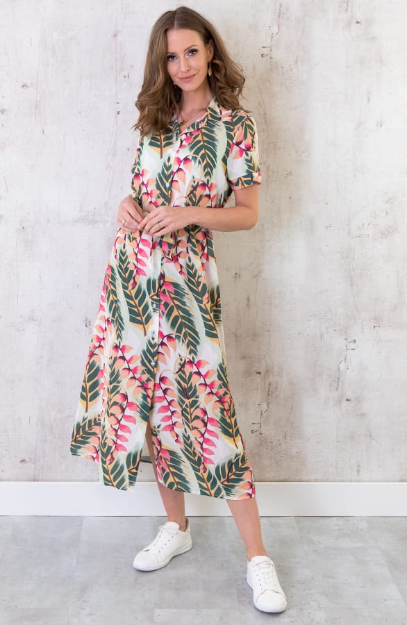 Midi Leaves Jurk Dames – shoparchief, foto 4