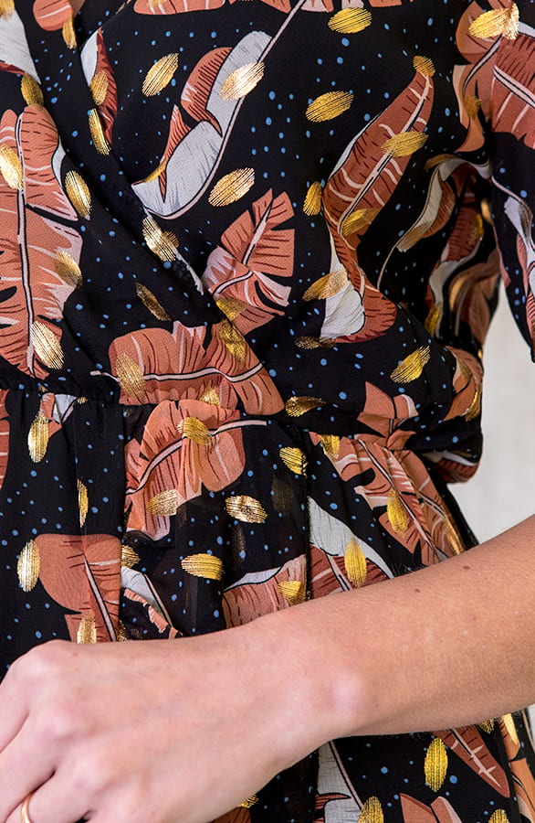 Midi Leaves Jurk Deluxe – shoparchief, foto 4