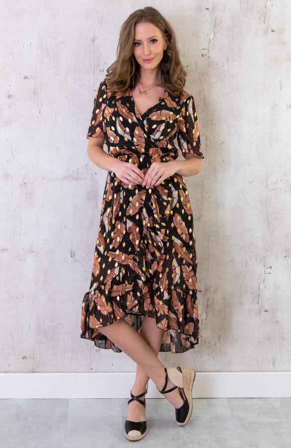 Midi Leaves Jurk Deluxe – shoparchief, foto 5