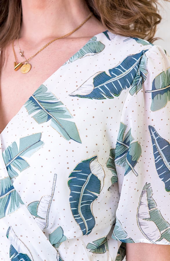 Midi Leaves Jurk Wit – shoparchief, foto 4