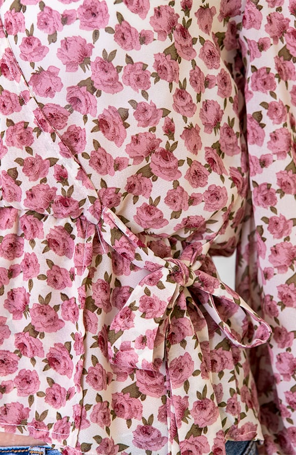 Overslag Bloemen Blouse Creme – shoparchief, foto 4