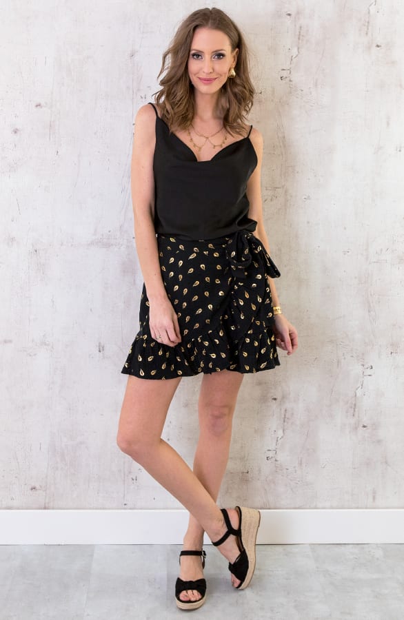 Overslag Leaves Rok Zwart – shoparchief, foto 4