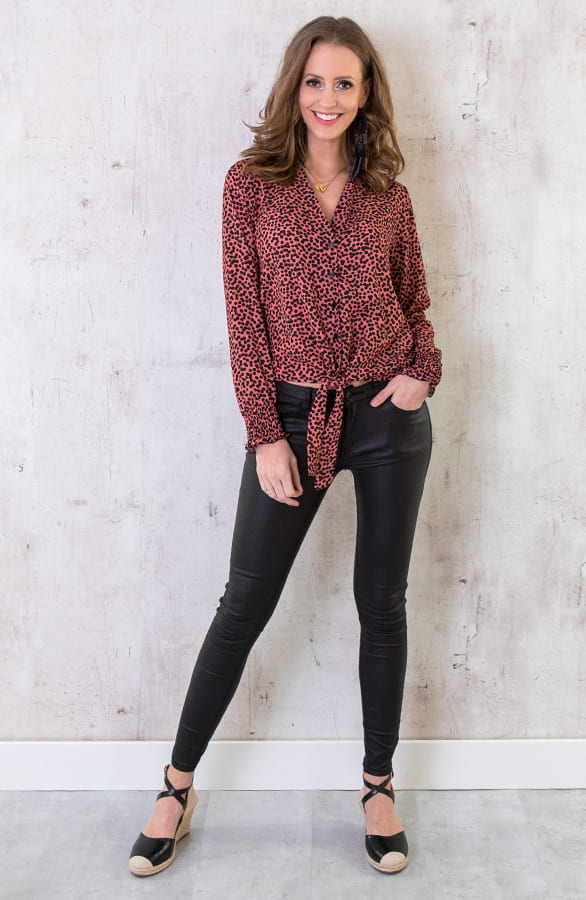 Panter Strik Blouse Koraal – shoparchief, foto 4