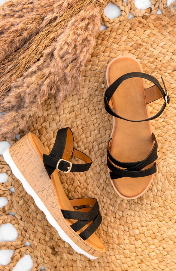 Plateau Sandalen Schwarz, Shoparchiv, Foto 1