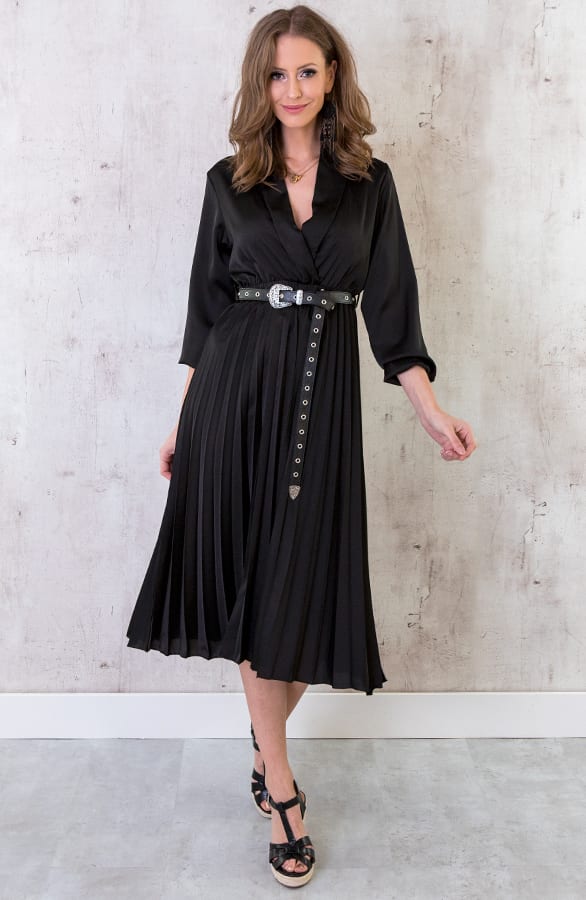 Plisse Jurk Zijde Zwart – shoparchief, foto 5